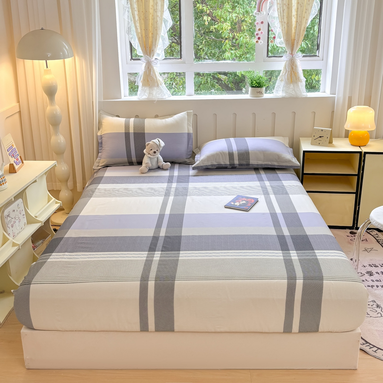 91家纺网 家纺一手货源 找家纺 大吉 2025新款全棉印花床笠 卡迪