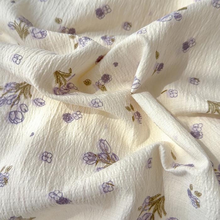 91家纺网 家纺一手货源 找家纺 竹合家纺 2025新品云感皱皱四件套跑量款小清新四件套 郁金香-紫