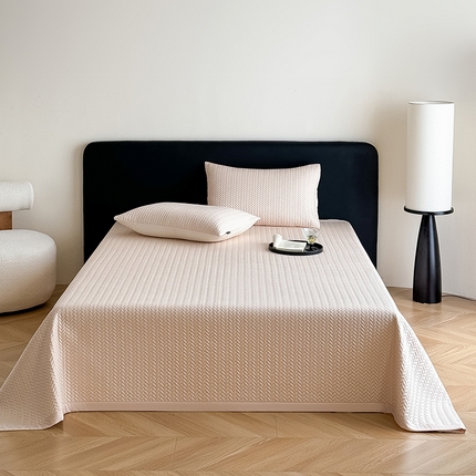 Mr.pig猪先生水洗棉 2025新款菱格莱赛尔纤维夹棉床盖 (可当软凉席) 菱格-淡雾粉