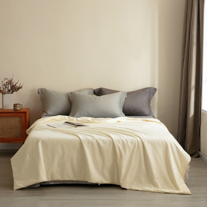 91家纺网 家纺一手货源 找家纺 （总）蚕阿婆 2025新款棉麻蚕丝夏被【带礼盒包装】