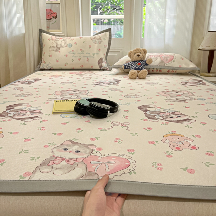 （总）慕澄家纺 2025新款小清新萌宠系列碳光冰丝凉席