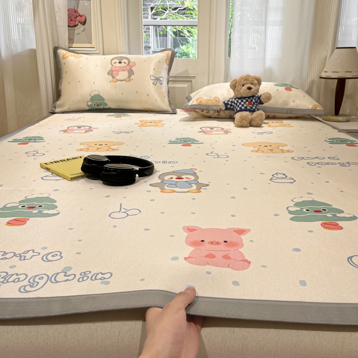 91家纺网 家纺一手货源 找家纺 （总）慕澄家纺 2025新款小清新萌宠系列碳光冰丝凉席