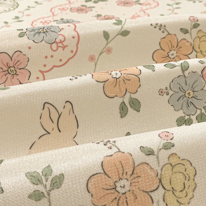 91家纺网 家纺一手货源 找家纺 慕澄家纺 2025新款小清新萌宠系列碳光冰丝凉席 花丛兔