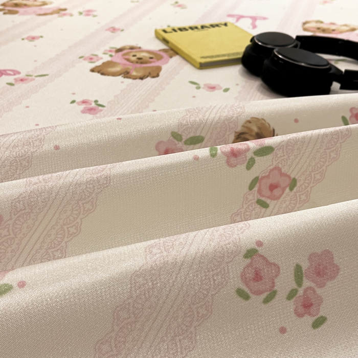 91家纺网 家纺一手货源 找家纺 慕澄家纺 2025新款小清新萌宠系列碳光冰丝凉席 花花小奶犬