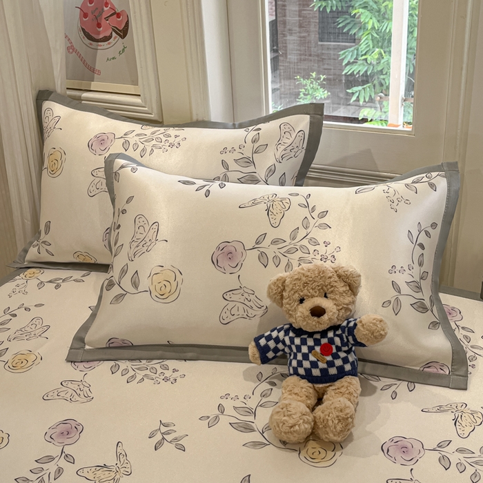 91家纺网 家纺一手货源 找家纺 慕澄家纺 2025新款小清新萌宠系列碳光冰丝凉席 花间