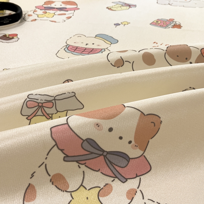 91家纺网 家纺一手货源 找家纺 慕澄家纺 2025新款小清新萌宠系列碳光冰丝凉席 猫猫礼物