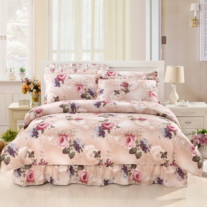 91家纺网 家纺一手货源 找家纺 （总）爱妮玖玖2025新款床裙信封枕四件套