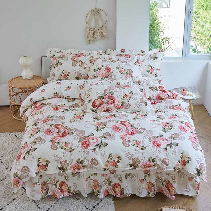 91家纺网 家纺一手货源 找家纺 （总）爱妮玖玖2025新款床裙信封枕四件套