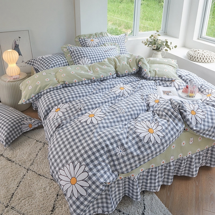 91家纺网 家纺一手货源 找家纺 （总）爱妮玖玖2025新款床裙信封枕四件套