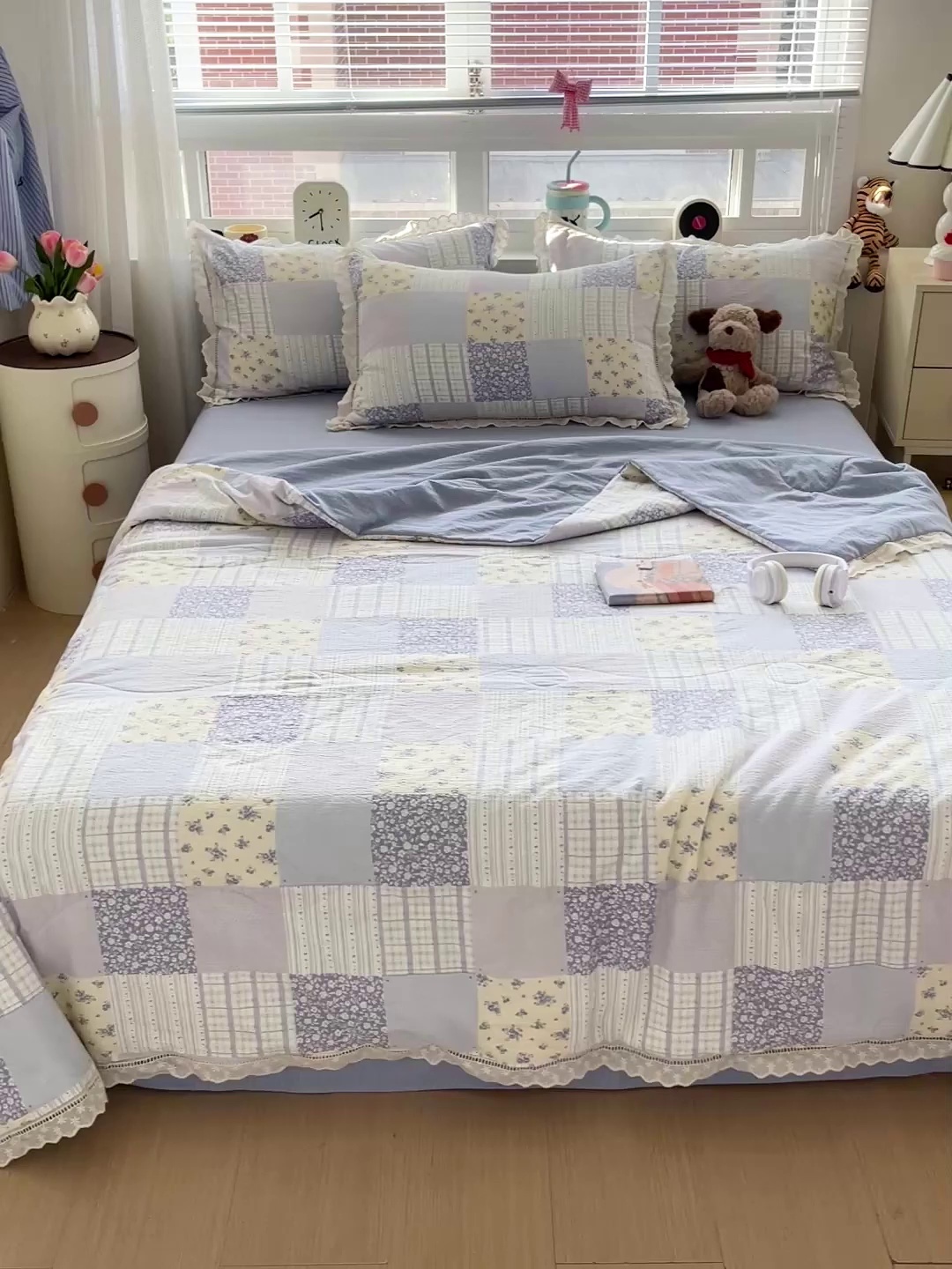 91家纺网 家纺一手货源 找家纺 恋之语 2025春夏新款云感全棉纯棉花边款夏被夏凉被空调被四件套套件 豆蔻