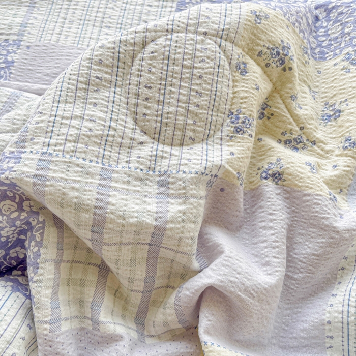 91家纺网 家纺一手货源 找家纺 恋之语 2025春夏新款云感全棉纯棉花边款夏被夏凉被空调被四件套套件 百福兰