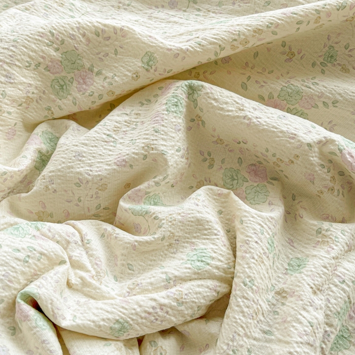 91家纺网 家纺一手货源 找家纺 恋之语 2025春夏新款云感全棉纯棉花边款夏被夏凉被空调被四件套套件 微凉薄荷