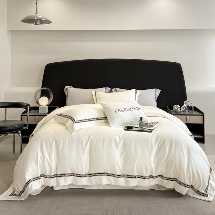 91家纺网 家纺一手货源 找家纺 （总）帝王家纺 2025新款轻奢风双面水洗天丝提花刺绣四件套