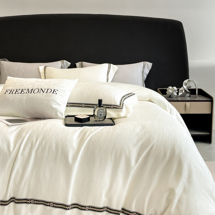 91家纺网 家纺一手货源 找家纺 （总）帝王家纺 2025新款轻奢风双面水洗天丝提花刺绣四件套