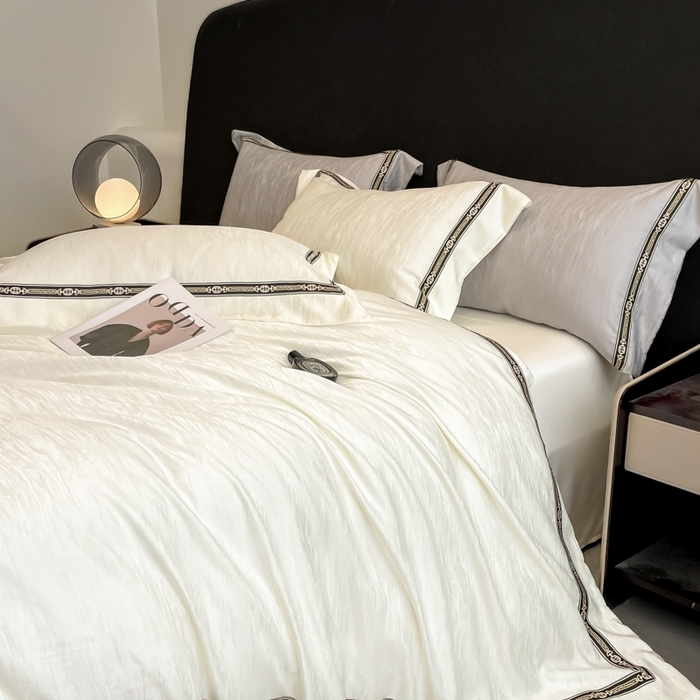 91家纺网 家纺一手货源 找家纺 （总）帝王家纺 2025新款轻奢风双面水洗天丝提花刺绣四件套