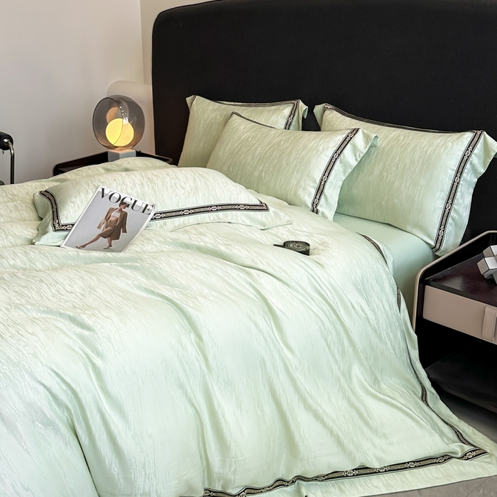 91家纺网 家纺一手货源 找家纺 （总）帝王家纺 2025新款轻奢风双面水洗天丝提花刺绣四件套