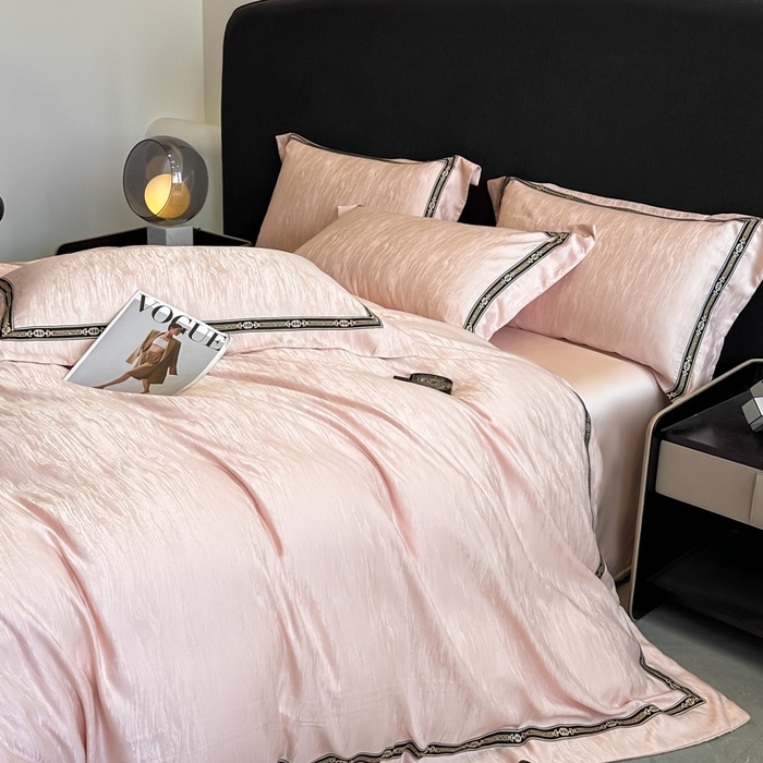 91家纺网 家纺一手货源 找家纺 （总）帝王家纺 2025新款轻奢风双面水洗天丝提花刺绣四件套