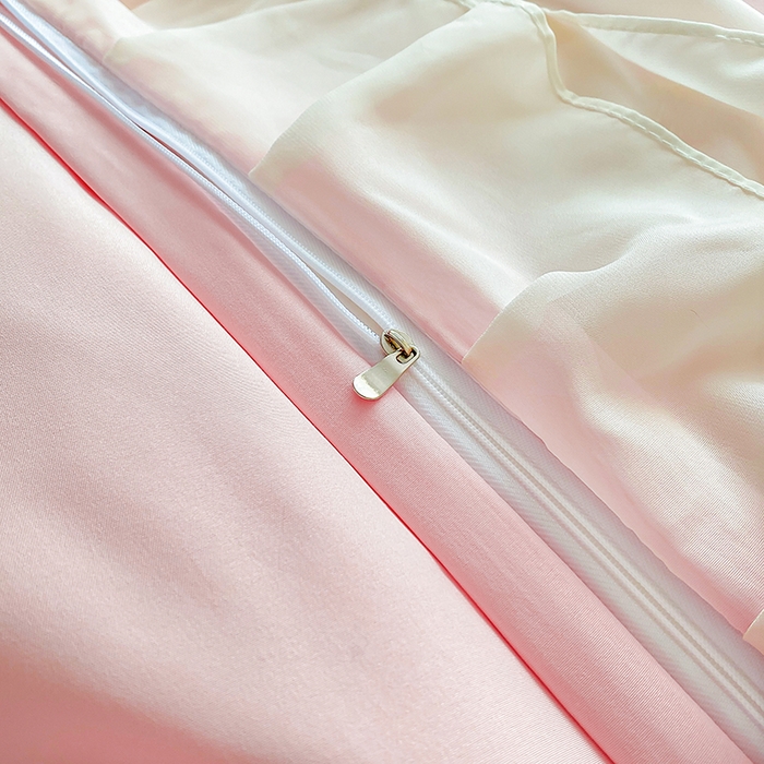 91家纺网 家纺一手货源 找家纺 富宁2025新款水洗亲肤棉雪纺蕾丝刺绣床裙床笠三件套四件套 潘多拉-粉