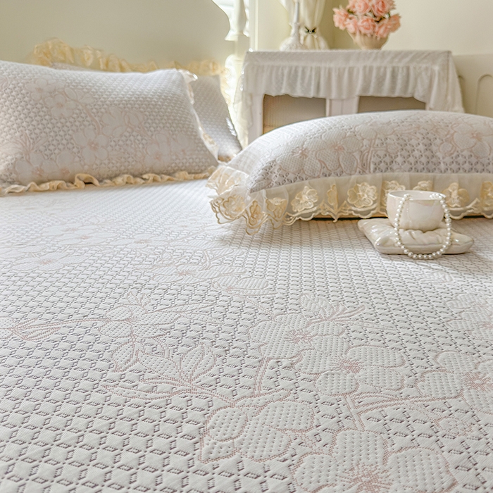 91家纺网 家纺一手货源 找家纺 网红馆（ck家纺） 2025新款PE冰席床盖三件套 粉