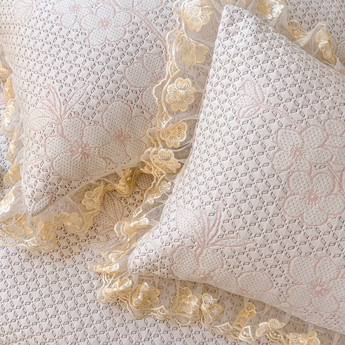 91家纺网 家纺一手货源 找家纺 网红馆（ck家纺） 2025新款PE冰席床盖三件套 粉