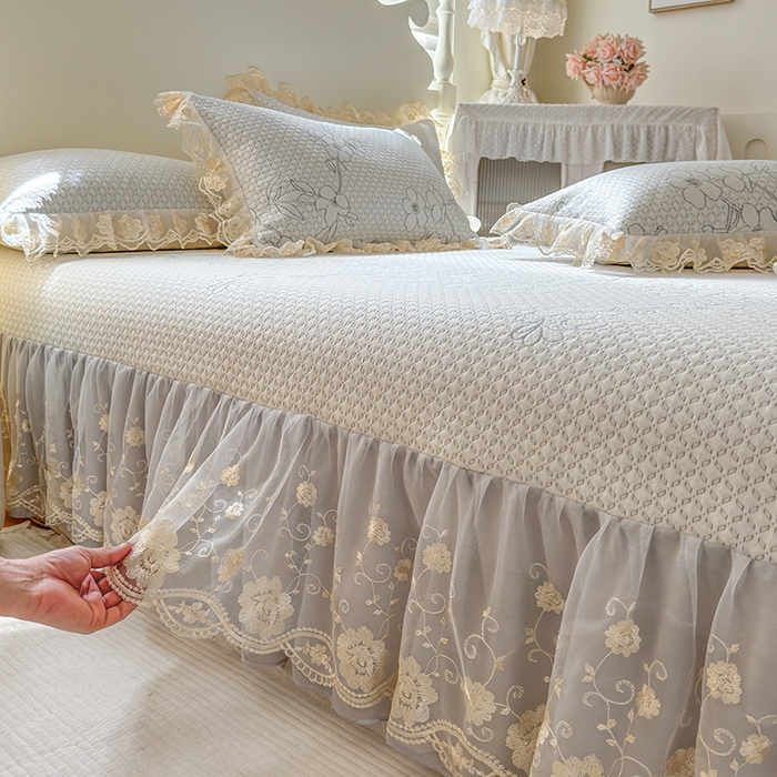 91家纺网 家纺一手货源 找家纺 网红馆（ck家纺） 2025新款PE冰席床盖三件套 灰