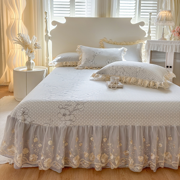 91家纺网 家纺一手货源 找家纺 网红馆（ck家纺） 2025新款PE冰席床盖三件套 灰