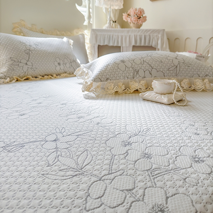 91家纺网 家纺一手货源 找家纺 网红馆（ck家纺） 2025新款PE冰席床盖三件套 灰