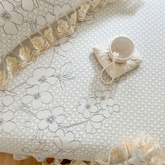 91家纺网 家纺一手货源 找家纺 网红馆（ck家纺） 2025新款PE冰席床盖三件套 灰