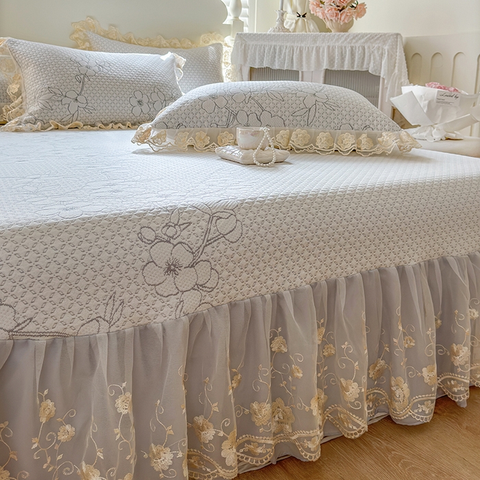 91家纺网 家纺一手货源 找家纺 网红馆（ck家纺） 2025新款PE冰席床盖三件套 灰