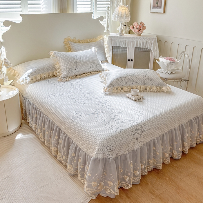 91家纺网 家纺一手货源 找家纺 网红馆（ck家纺） 2025新款PE冰席床盖三件套 灰