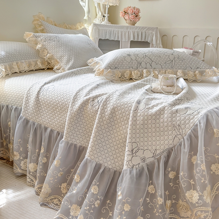 91家纺网 家纺一手货源 找家纺 网红馆（ck家纺） 2025新款PE冰席床盖三件套 灰