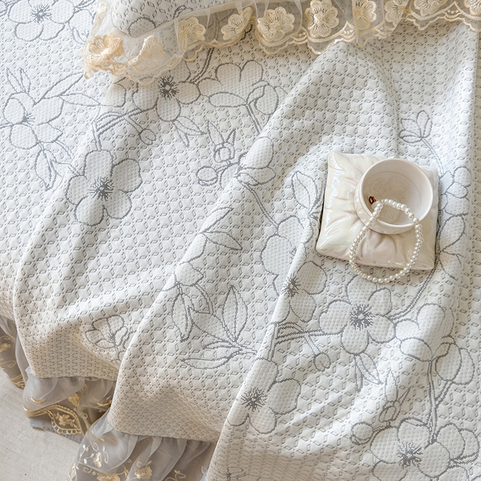 91家纺网 家纺一手货源 找家纺 网红馆（ck家纺） 2025新款PE冰席床盖三件套 灰