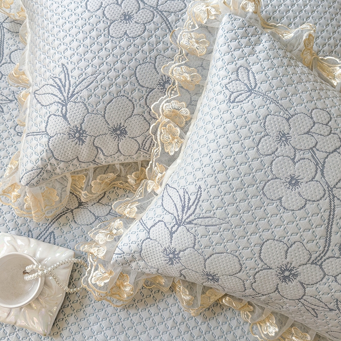 91家纺网 家纺一手货源 找家纺 网红馆（ck家纺） 2025新款PE冰席床盖三件套 蓝