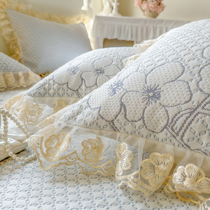 91家纺网 家纺一手货源 找家纺 网红馆（ck家纺） 2025新款PE冰席床盖三件套 蓝