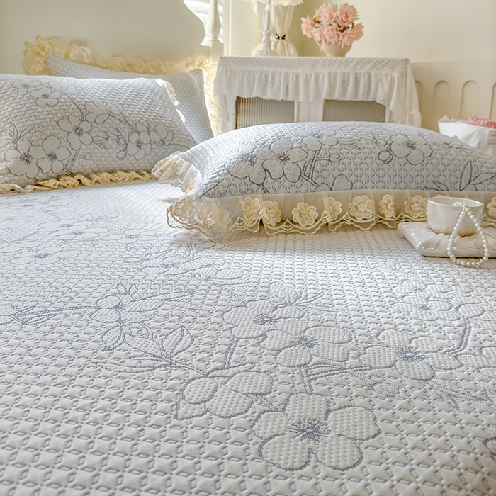 91家纺网 家纺一手货源 找家纺 网红馆（ck家纺） 2025新款PE冰席床盖三件套 蓝