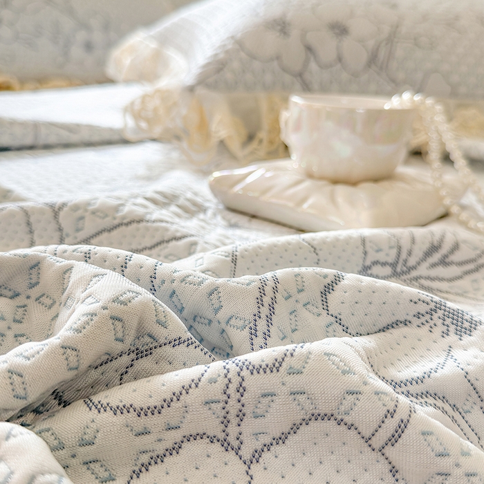 91家纺网 家纺一手货源 找家纺 网红馆（ck家纺） 2025新款PE冰席床盖三件套 蓝