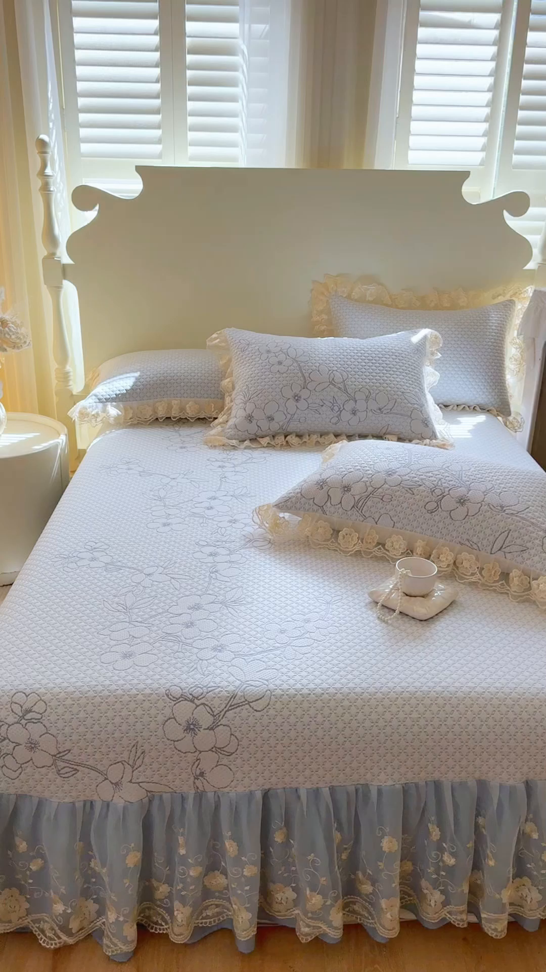 91家纺网 家纺一手货源 找家纺 网红馆（ck家纺） 2025新款PE冰席床盖三件套 蓝