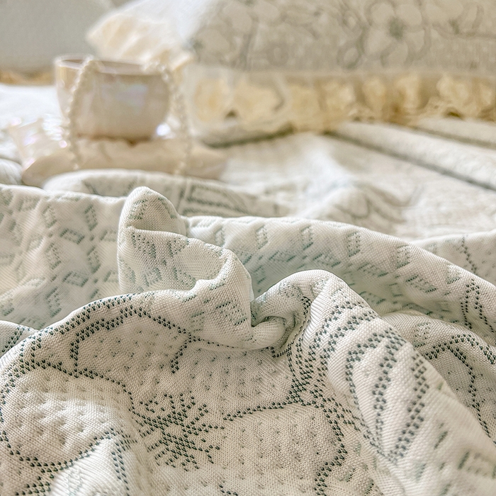 91家纺网 家纺一手货源 找家纺 网红馆（ck家纺） 2025新款PE冰席床盖三件套 绿