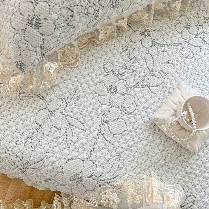 91家纺网 家纺一手货源 找家纺 网红馆（ck家纺） 2025新款PE冰席床盖三件套 绿