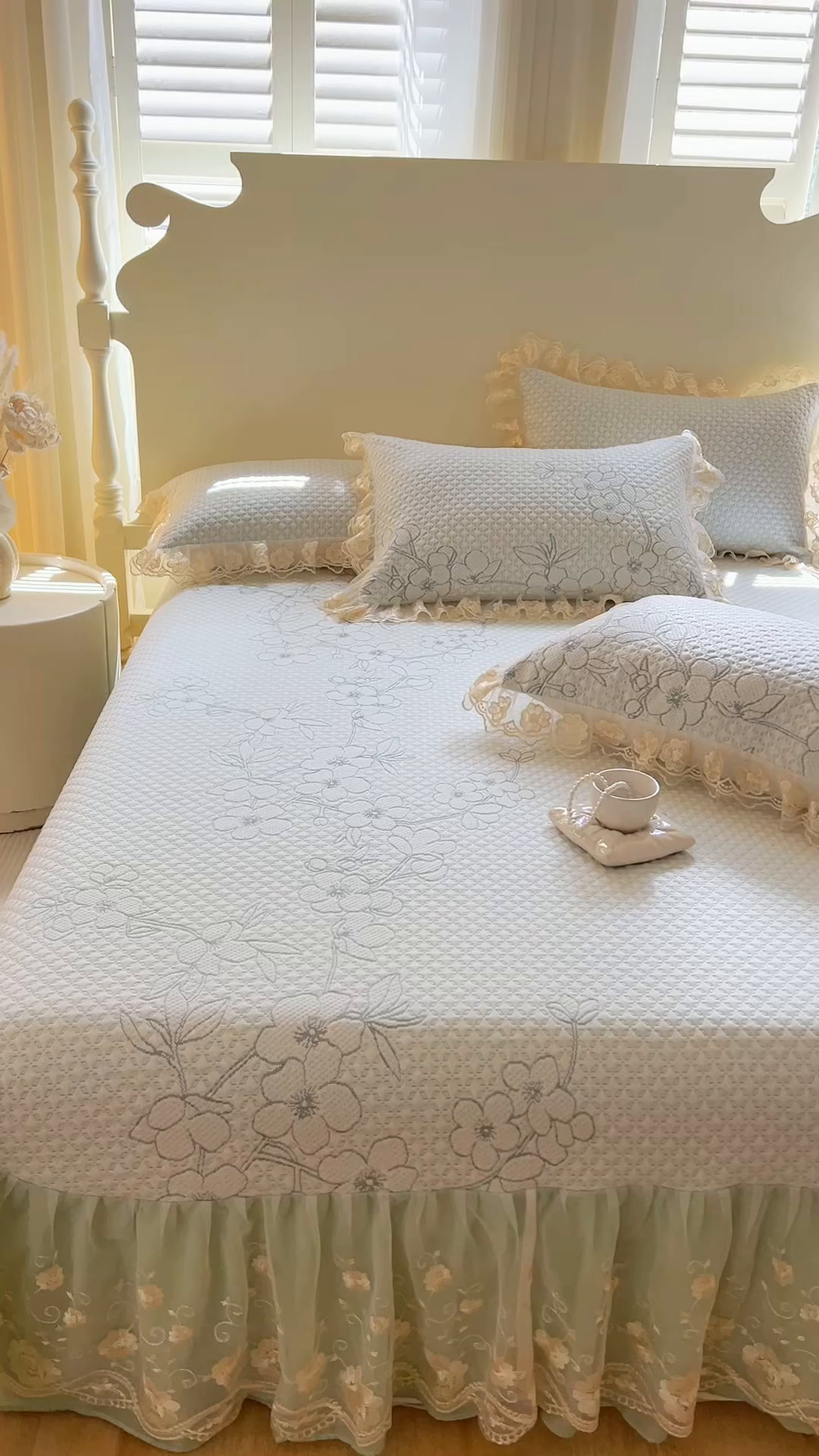 91家纺网 家纺一手货源 找家纺 网红馆（ck家纺） 2025新款PE冰席床盖三件套 绿