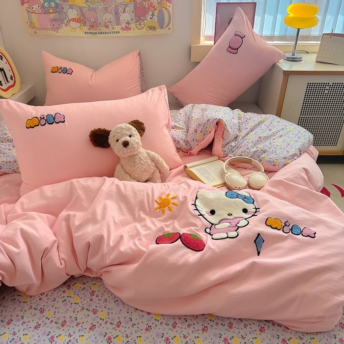 91家纺网 家纺一手货源 找家纺 （总）沃朴家居 2025春夏新款亲肤水洗棉毛巾绣四件套