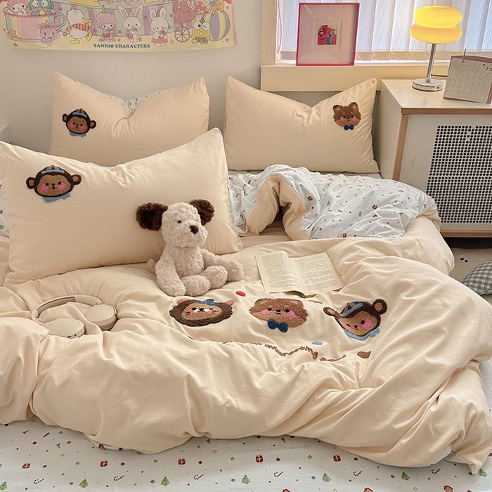 91家纺网 家纺一手货源 找家纺 （总）沃朴家居 2025春夏新款亲肤水洗棉毛巾绣四件套