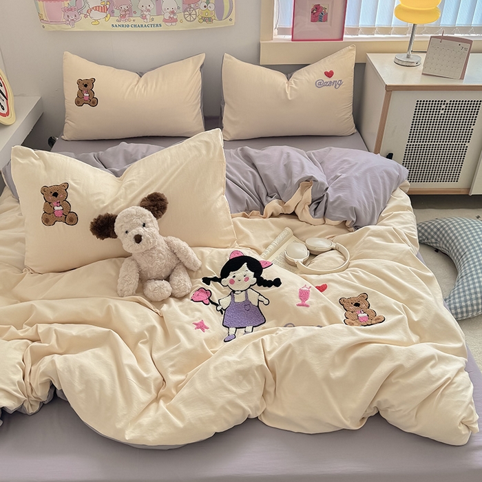 91家纺网 家纺一手货源 找家纺 （总）沃朴家居 2025春夏新款亲肤水洗棉毛巾绣四件套