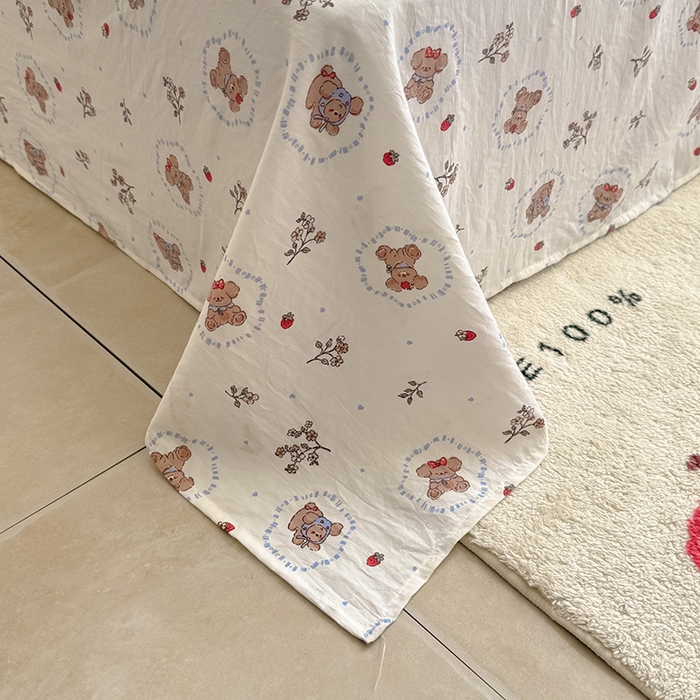 91家纺网 家纺一手货源 找家纺 沃朴家居 2025春夏新款亲肤水洗棉毛巾绣四件套 企鹅派对