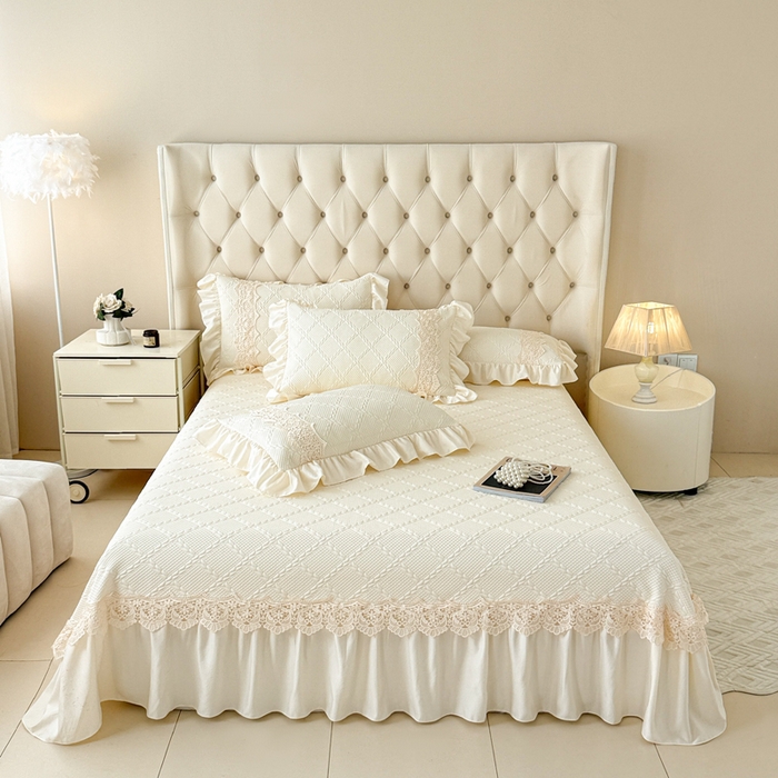 91家纺网 家纺一手货源 找家纺 （总）米可 2025新款PE凉豆豆米拉系列凉席夏被三件套