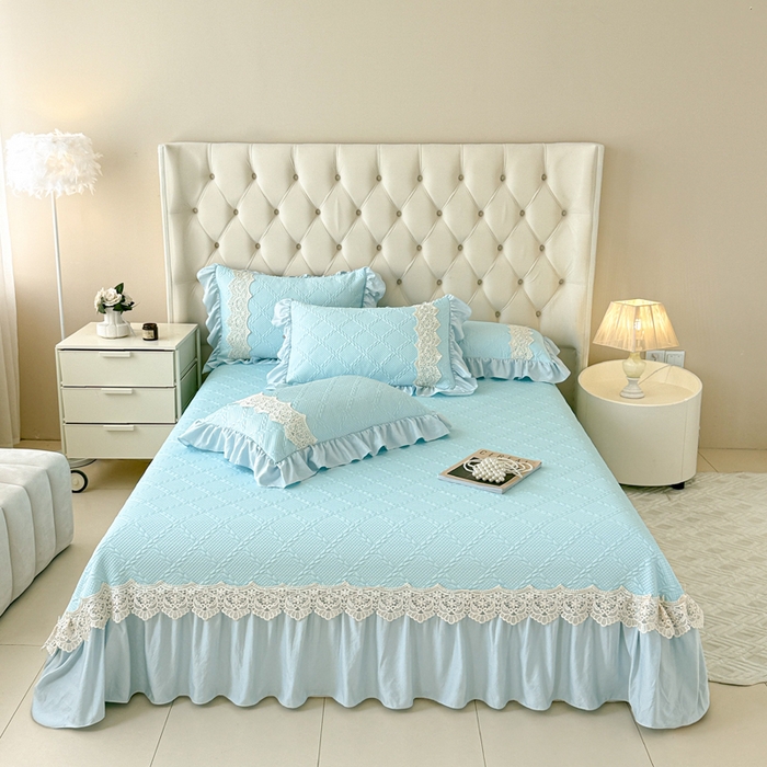 91家纺网 家纺一手货源 找家纺 （总）米可 2025新款PE凉豆豆米拉系列凉席夏被三件套