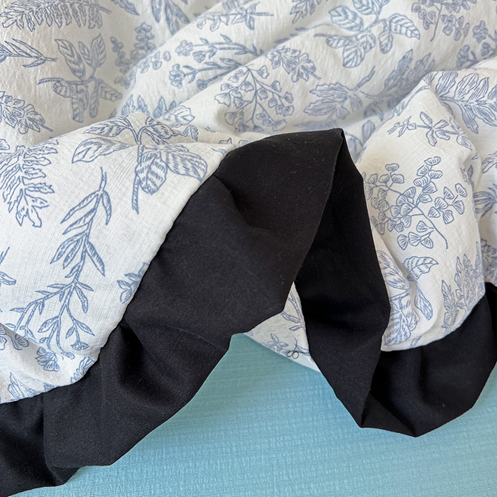 91家纺网 家纺一手货源 找家纺 水木坊 2025春夏新款A云感皱皱纱黑花边夏被夏凉被空调被（含买家秀） 邂逅-草木人间