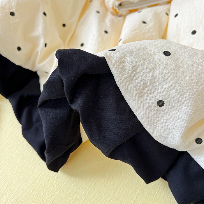 91家纺网 家纺一手货源 找家纺 水木坊 2025春夏新款A云感皱皱纱黑花边夏被夏凉被空调被（含买家秀） 邂逅-米波点