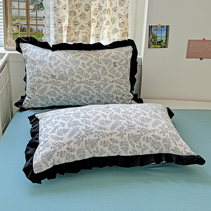 91家纺网 家纺一手货源 找家纺 水木坊 2025春夏新款A云感皱皱纱黑花边夏被夏凉被空调被（含买家秀） 邂逅-草木人间