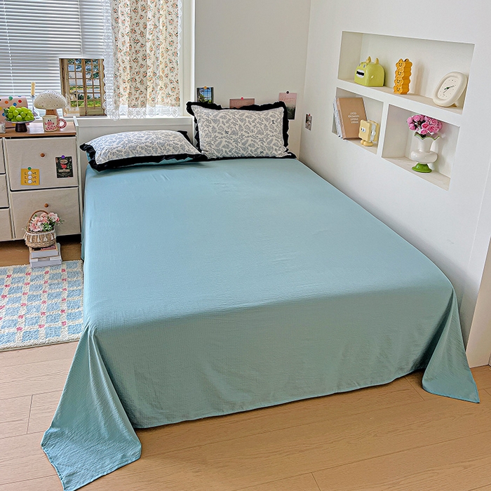 91家纺网 家纺一手货源 找家纺 水木坊 2025春夏新款A云感皱皱纱黑花边夏被夏凉被空调被（含买家秀） 邂逅-草木人间